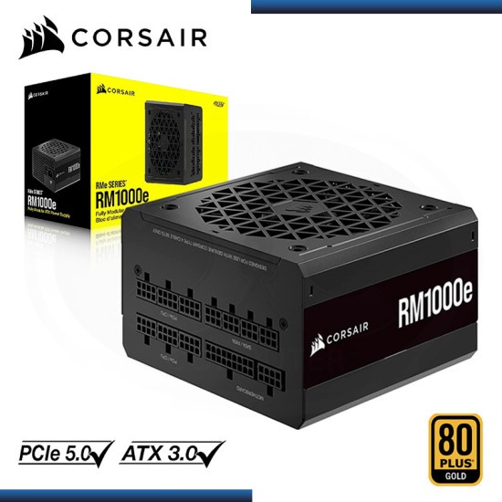 FUENTE CORSAIR RM1000E BLACK 1000W 80 PLUS GOLD FULL MODULAR (PN:CP-9020264-NA)