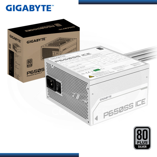 FUENTE GIGABYTE P650SS ICE 650W WHITE 80 PLUS SILVER (PN:GP-P650SS ICE)