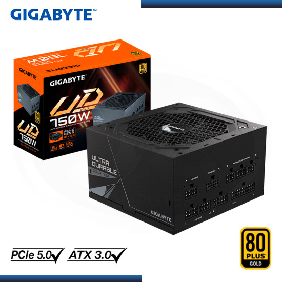 FUENTE GIGABYTE UD750GM PG5 750W 80 PLUS GOLD FULL MODULAR (PN: GP-UD750GM PG5 )