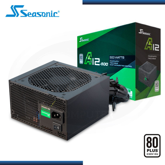 FUENTE SEASONIC A12 500W 80 PLUS WHITE (PN:SSR-500RA)