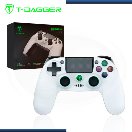 GAMEPAD T-DAGGER SCORPIO WHITE BLUETOOTH Y CABLE MULTICOMPATIBLE (PN:T-TGP802W)