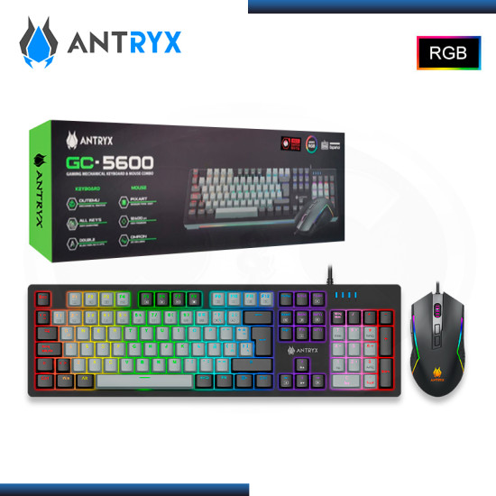 KIT ANTRYX GC-5600 RGB TECLADO MECANICO SWITCH RED + MOUSE