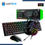 KIT ANTRYX GC3100 X3 BLACK RGB TECLADO SWITCH RED + AUDIFONO + MOUSE (PN:AGC-3100X3KRE-SP)