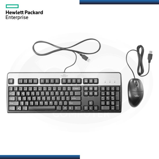 KIT HPE TECLADO ESTANDAR + MOUSE USB BLACK 1.8 MTS (PN:631341-B21)