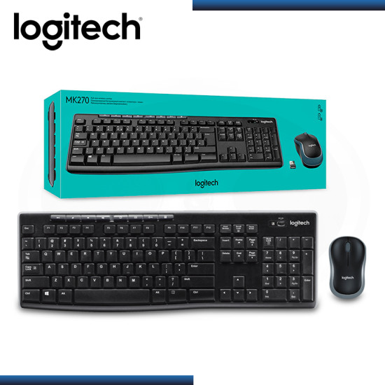 KIT LOGITECH MK270 WIRELESS TECLADO MULTIMEDIA + MOUSE OPTICO (PN:920-004432)