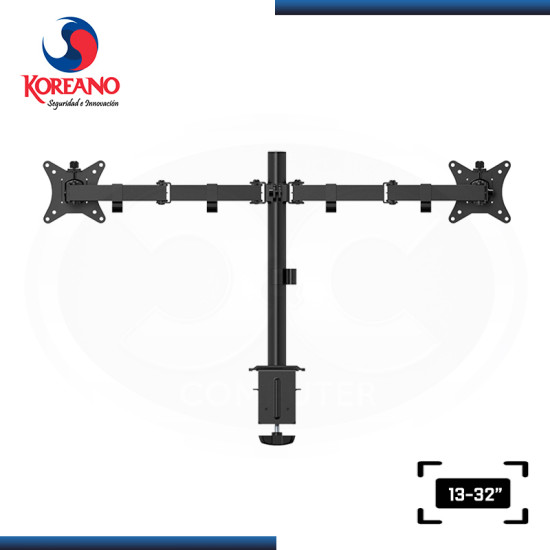 KOREANO KE32-2B SOPORTE DOBLE BRAZO PARA MONITOR TAMAÑO 13″ A 32″