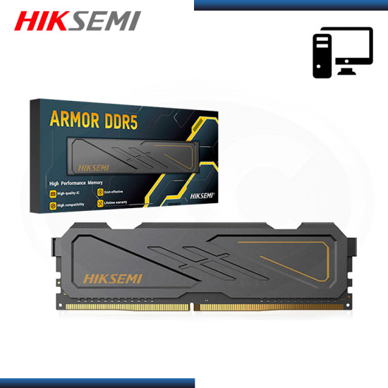 MEMORIA 16GB DDR5 HIKSEMI ARMOR BLACK CON DISIPADOR BUS 5600MHZ (PN:HSC516U56D2-16G)