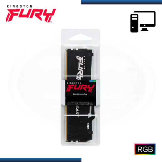 MEMORIA 16GB DDR5 KINGSTON FURY BEAST RGB BLACK BUS 5600MHz (PN:KF556C40BBA-16)