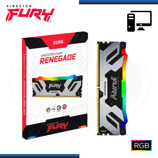 MEMORIA 48GB DDR5 KINGSTON FURY RENEGADE RGB INTEL XMP BUS 6000 MHz (PN:KF560C32RSA-48)