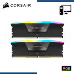 MEMORIA 64GB (32GBx2) DDR5 CORSAIR VENGEANCE RGB BLACK BUS 6000MHz (PN:CMH64GX5M2B6000C30) - Imagen 3