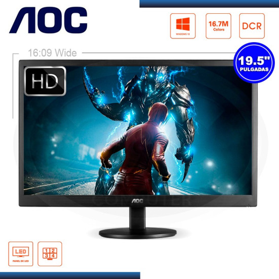 MONITOR LED 19.5″ AOC E2070SWHN 1600×900 VGA HDMI