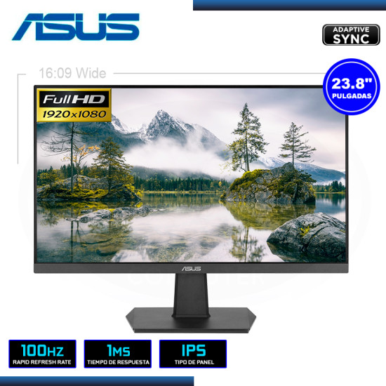 MONITOR LED 23.8″ ASUS VA24EHF 1920×1080 HDMI 1MS/100Hz/ADAPTIVE SYNC (PN:90LM0560-B031B0)
