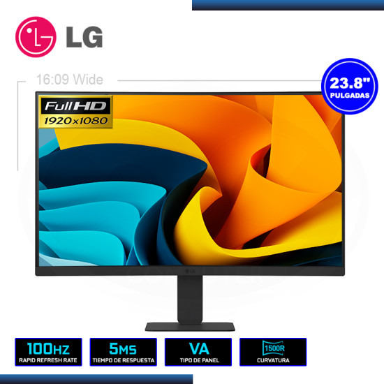 MONITOR LED 23.8″ LG 24U421A-B CURVO 1920×1080 HDMI USB-C 5MS/100Hz