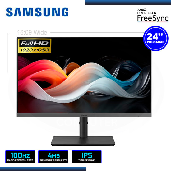 MONITOR LED 24″ SAMSUNG LS24C432GANXZA ESSENTIAL S3 1920×1080 HDMI DP VGA 4MS/100Hz/AMD FREESYNC