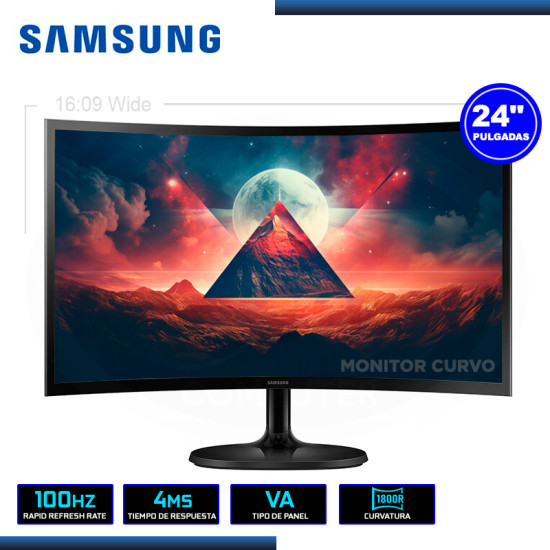 MONITOR LED 24″ SAMSUNG S3 LS24D360GALXPE CURVO 1920X1080 HDMI VGA 4MS/100Hz