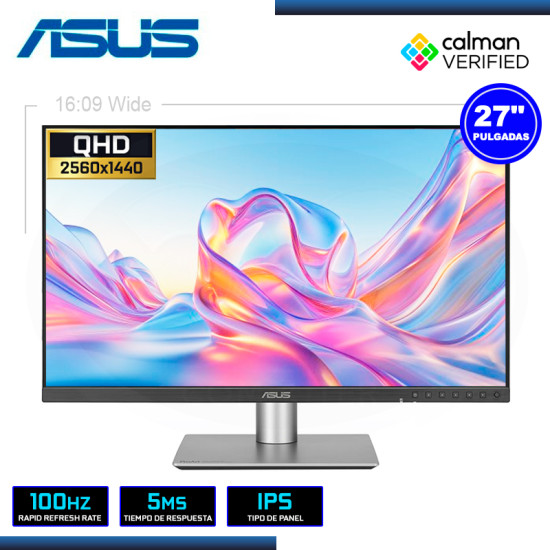 MONITOR LED 27″ ASUS PROART DISPLAY PA278CFRV 2560×1440 HDMI DP 5MS/100Hz (PN:90LM06Q0-B01MB0)