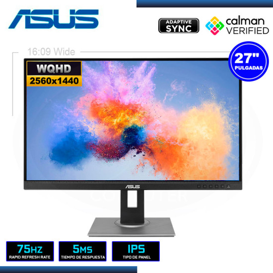 MONITOR LED 27″ ASUS PROART DISPLAY PA278QV 2560×1440 HDMI DP 5MS/75Hz/ADAPTIVE SYNC (PN:90LM05L1-B033B0)