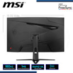 MONITOR LED 27" MSI G27C3F CURVED BLACK 1920x1080 HDMI DP 1MS/180Hz/AMD RADEON FREESYNC - Imagen 3