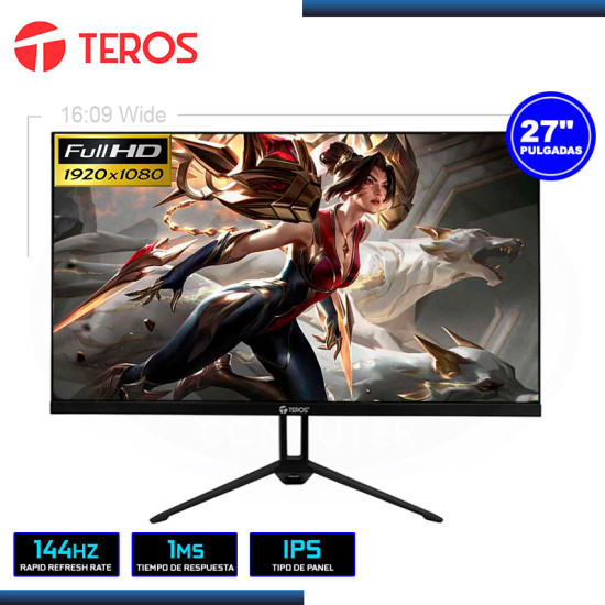 MONITOR LED 27″ TEROS TE-2714S 1920×1080 HDMI DP 1MS/144Hz