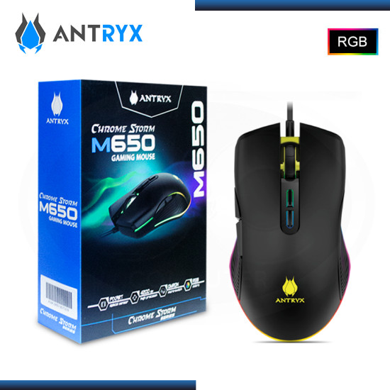 MOUSE ANTRYX CHROME STORM M650 RGB GAMING 4200 DPI USB (PN:AGM-CS651K)