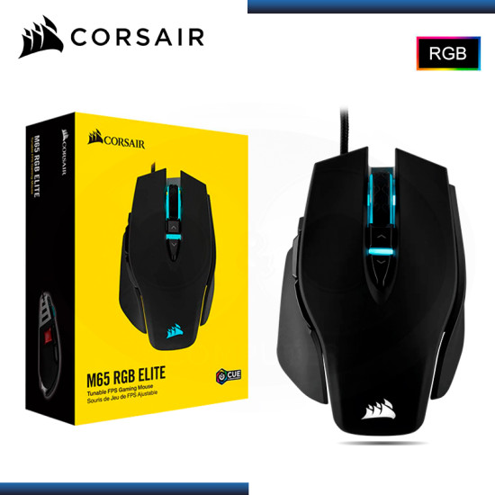 MOUSE CORSAIR M65 RGB ELITE BLACK 18,000 DPI CONEXIÓN WIRED USB (PN:CH-9309011-NA)