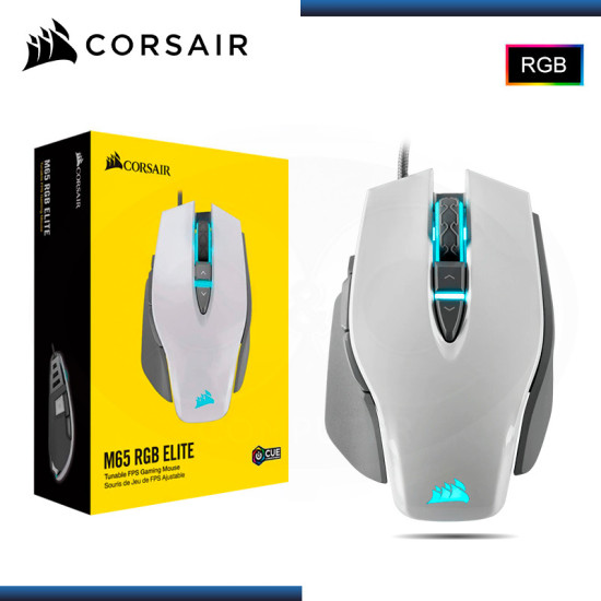 MOUSE CORSAIR M65 RGB ELITE WHITE GAMING (PN:CH-9309111-NA)
