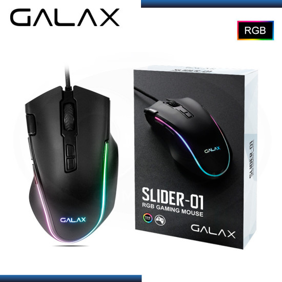 MOUSE GALAX SLIDER-01 RGB 7200DPI USB (PN:MGS01SI1A18SG2B0)