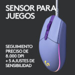 MOUSE LOGITECH G G203 RGB LIGHTSYNC 8000 DPI LILA USB (PN:910-005851) - Imagen 5