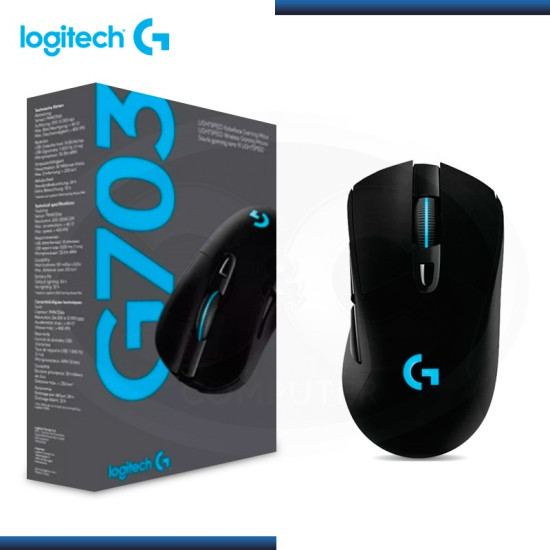 MOUSE LOGITECH G G703 GAMING LIGHTSPEED RGB WIRELESS BLACK (PN:910-005638)