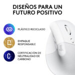MOUSE LOGITECH LIFT VERTICAL WHITE ERGONOMICO BLUETOOH USB (PN:910-006469) - Imagen 5