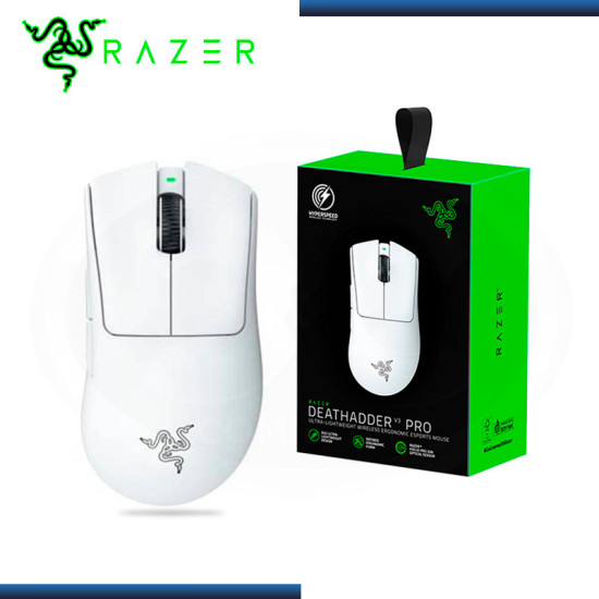 MOUSE RAZER DEATHADDER V3 PRO CHROMA FOCUS PRO USB-C WHITE (PN:RZ01-04630200-R3U1)