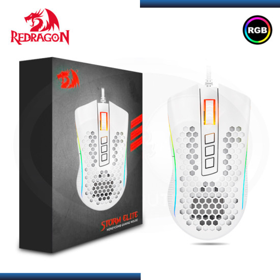MOUSE REDRAGON M988W WHITE RGB STORM ELITE GAMING (PN:M988W-RGB)