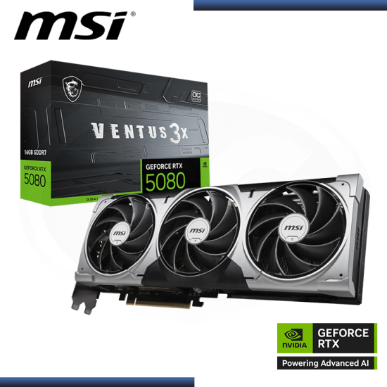 MSI GEFORCE RTX 5080 16GB GDDR7 256BITS VENTUS 3X OC (PN:G5080-16V3C)