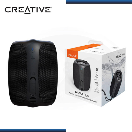 PARLANTE CREATIVE MUVO PLAY BLACK (20W) CONECTIVIDAD BLUETOOTH 5.0 IPX7 IMPERMEABLE (PN:51MF8365AA000)