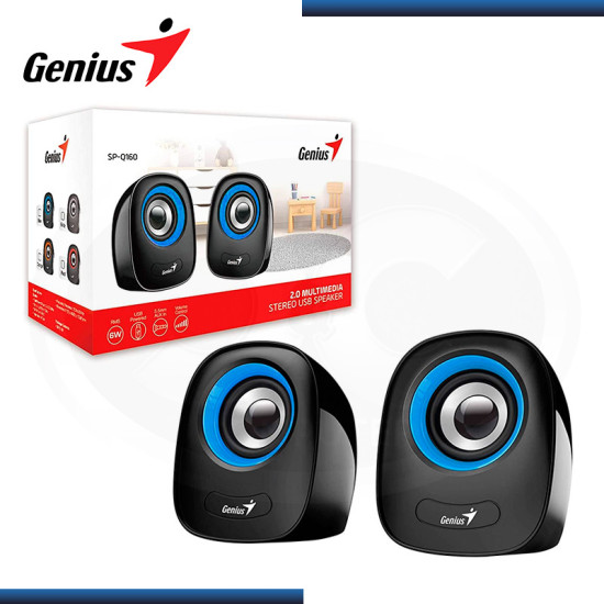 PARLANTE GENIUS SP-Q160 BLUE (6W) CONECTIVIDAD USB ALTAVOZ DE ESCRITORIO 2.0 (PN:31730027403)