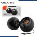 PARLANTES CREATIVE PEBBLE V2 BLACK (8W/16W) CONECTIVIDAD USB-C ALTAVOZ DE ESCRITORIO 2.0 (PN:51MF1695AA000)