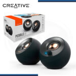 PARLANTES CREATIVE PEBBLE V3 BLACK (8W/16W) CONECTIVIDAD USB-C BLUETOOTH 5.0 ALTAVOZ DE ESCRITORIO 2.0 (PN:51MF1700AA000)
