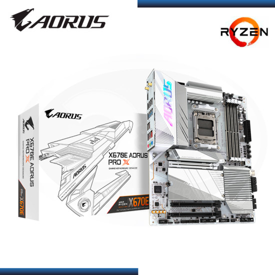 PLACA AORUS X670E PRO X WHITE AMD RYZEN AM5 DDR5