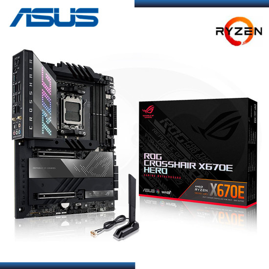 PLACA ASUS ROG CROSSHAIR X670E HERO WIFI AMD RYZEN DDR5 AM5 (PN:90MB1BC0M0EAY0)