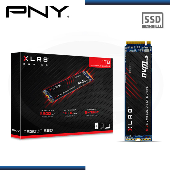 SSD 1TB PNY CS3030 M.2 2280 NVMe PCI-E GEN 3.0×4 (PN:M280CS3030-1TB-RB)