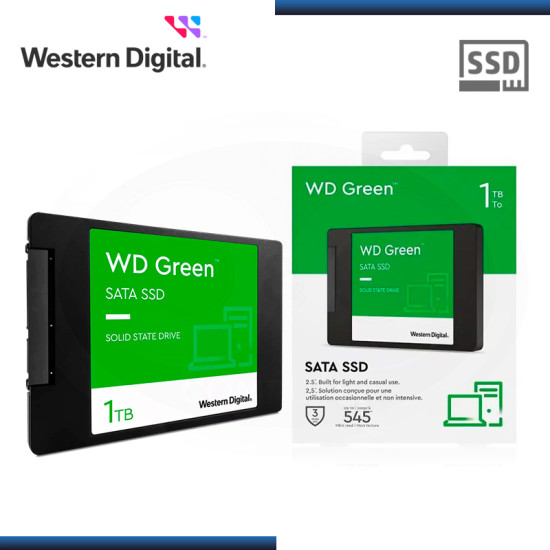 SSD 1TB WESTERN DIGITAL GREEN SATA 6GB/s FORMATO 2.5″ (PN:WDS100T3G0A)