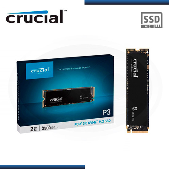 SSD 2TB CRUCIAL P3 NVMe M.2 2280 PCIe GEN 3.0×4 (PN:CT2000P3SSD8)