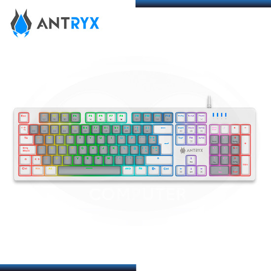 TECLADO ANTRYX MK-860L MECANICO WHITE GRAY SWITCH BLUE ESPAÑOL (PN:AMK-CS860LWGBL-SP)