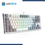 TECLADO ANTRYX MK840L TKL MECANICO WHITE GRAY SWITCH BLUE ESPAÑOL (PN:AMK-CS840LWGBL-SP) - Imagen 2