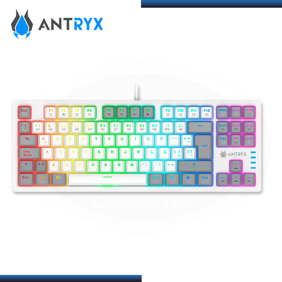 TECLADO ANTRYX MK840L TKL MECANICO WHITE GRAY SWITCH BLUE ESPAÑOL (PN:AMK-CS840LWGBL-SP)
