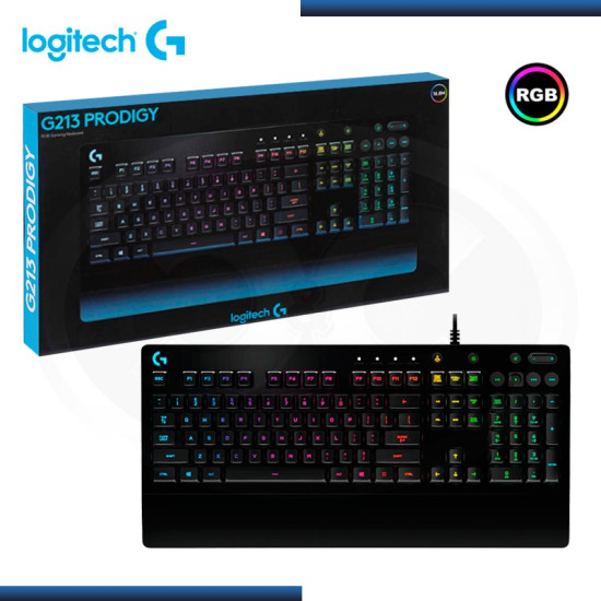TECLADO LOGITECH G G213 PRODIGY RGB GAMING BLACK USB (PN:920-008084)