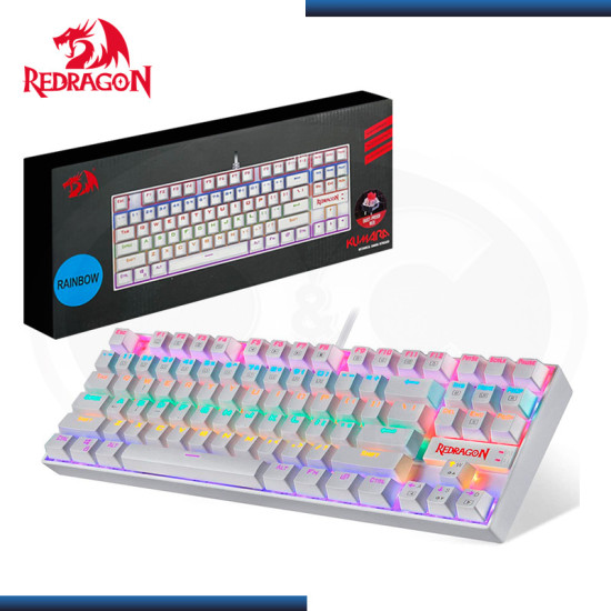 TECLADO REDRAGON KUMARA RAINBOW WHITE MECANICO SWITCH RED ESPAÑOL (PN:K552-KR-SP WHITE)