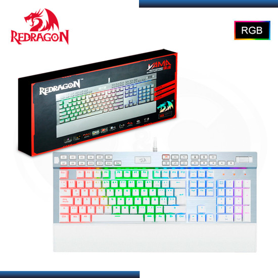 TECLADO REDRAGON YAMA K550 WHITE MECÁNICO RGB TECLAS MACRO (PN:K550W-SP)