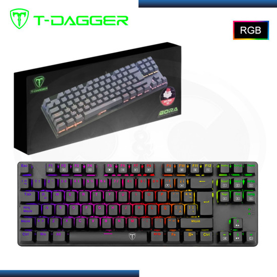 TECLADO T-DAGGER BORA RGB BLACK MECANICO SWITCH RED (PN:T-TGK315B-RD-SP)